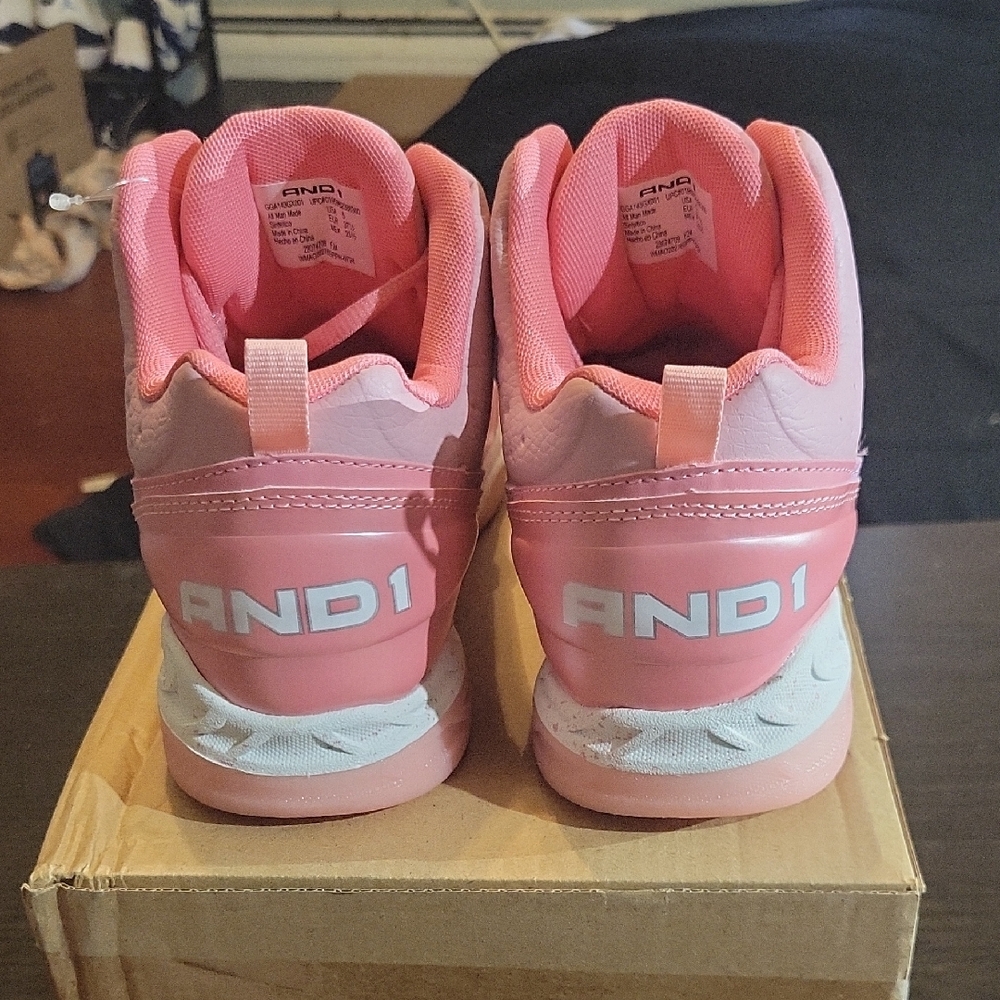 And1 Assist 6.0 Youth Athletic Sneakers in pink W6.5/M5 Brand New - Picture 5 of 10